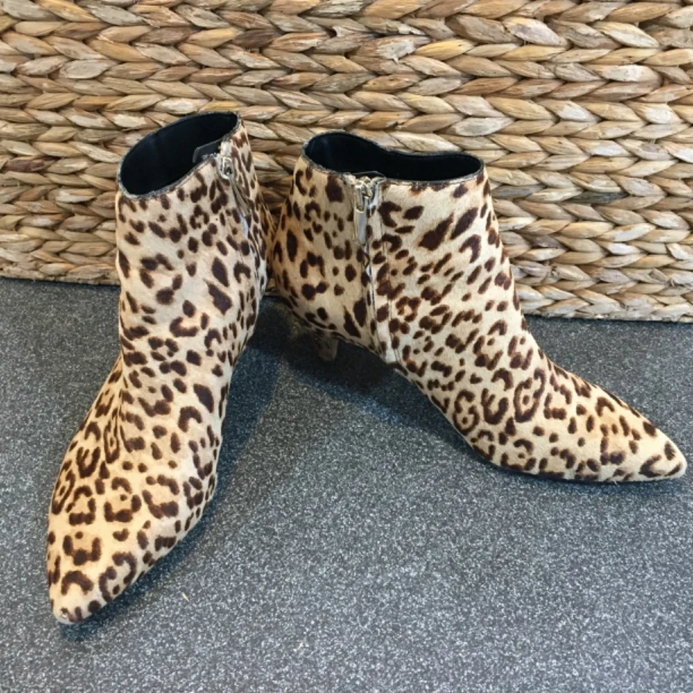 Sam Edelman Leopard Print Calf Hair Ankle Boots